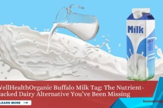 image of wellhealthorganic buffalo milk tag